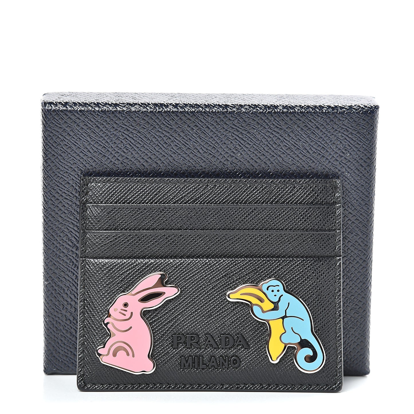 Saffiano Smalto Card Holder Black