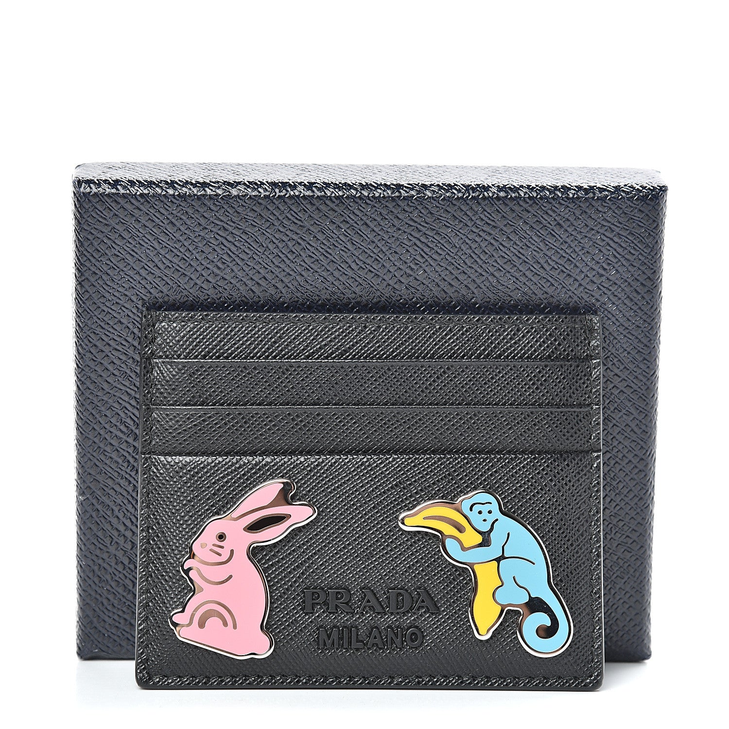 Prada Saffiano Smalto Card Holder Black 8 of 8