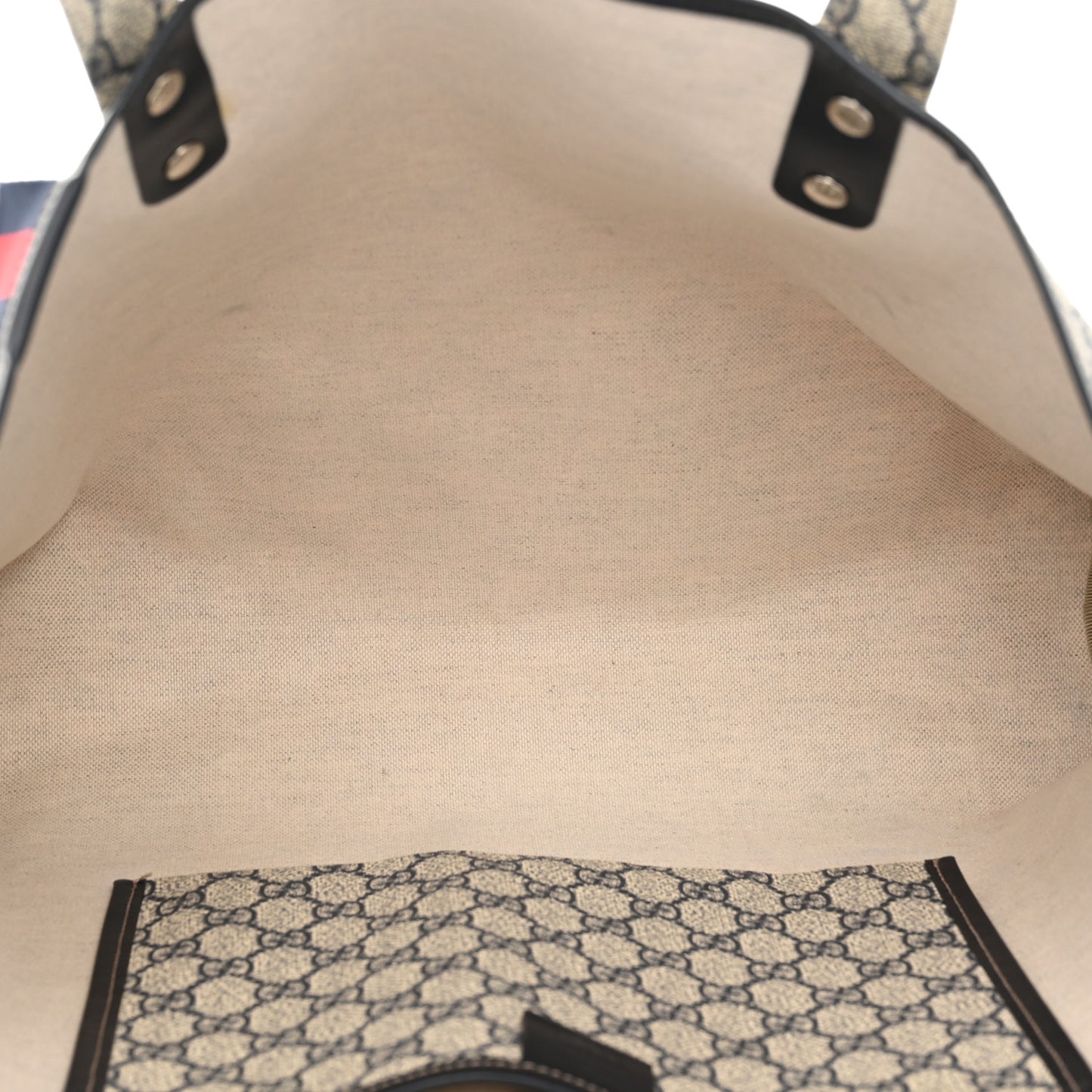 GG Plus Monogram Medium Signature Web Loop Tote Navy