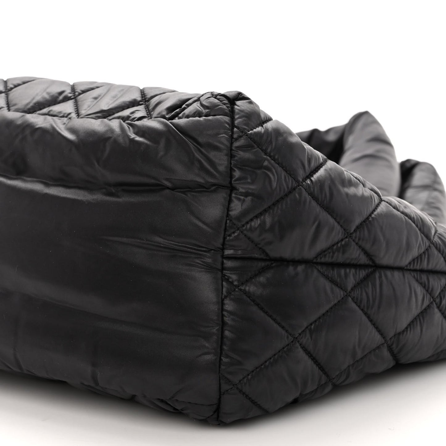 Nylon Quilted Small Coco Cocoon Tote Black