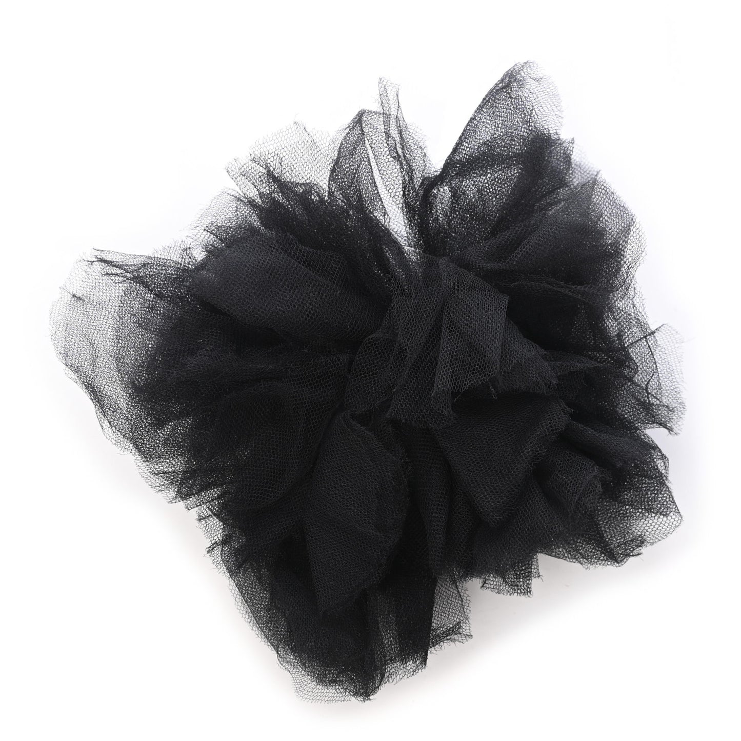 Tulle Camellia Hair Clip Black