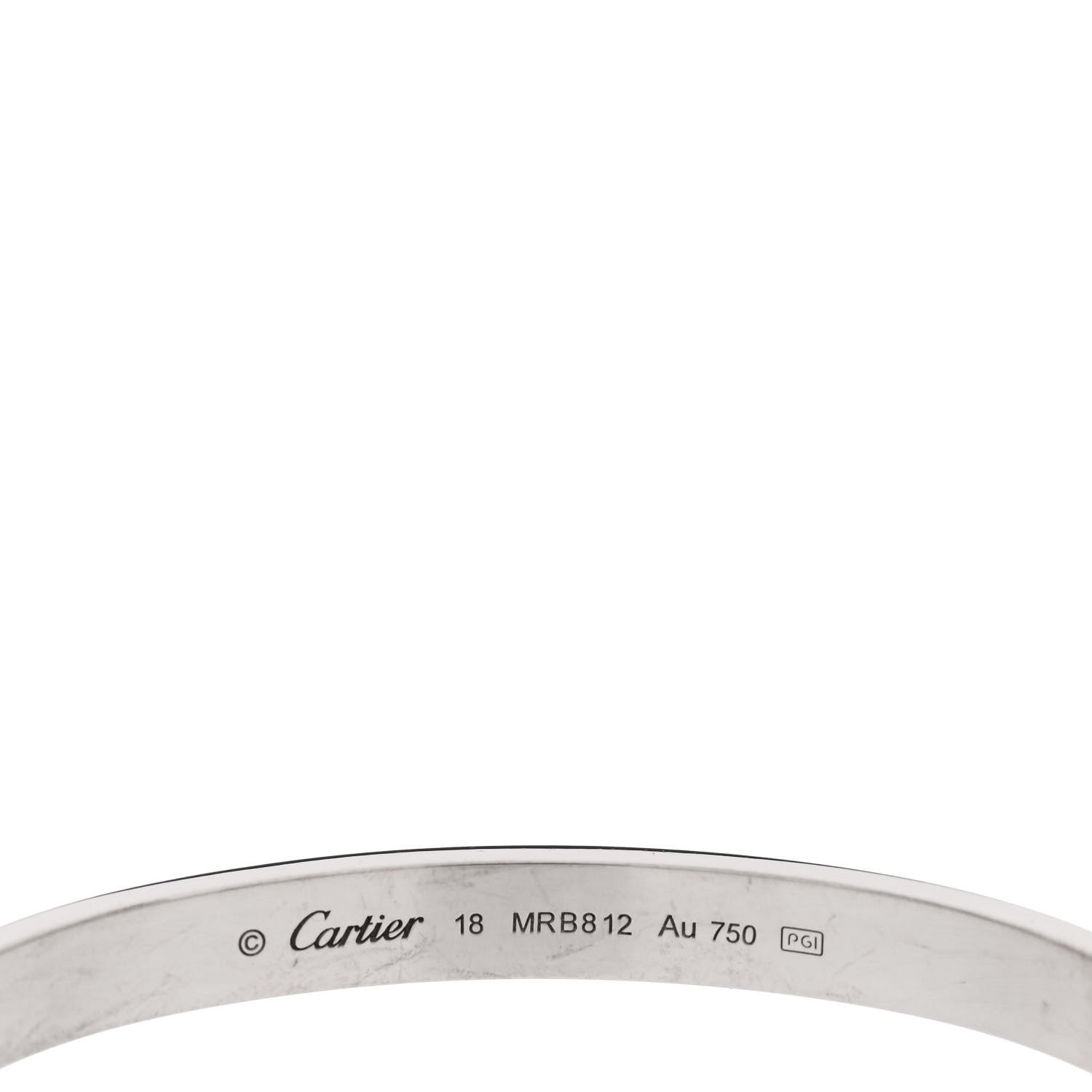 Cartier 18K White Gold LOVE Bracelet 18 3 of 4