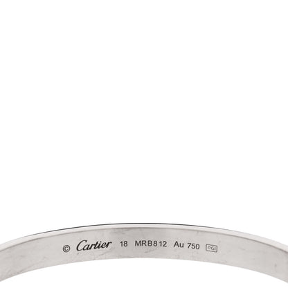 Cartier 18K White Gold LOVE Bracelet 18 3 of 4