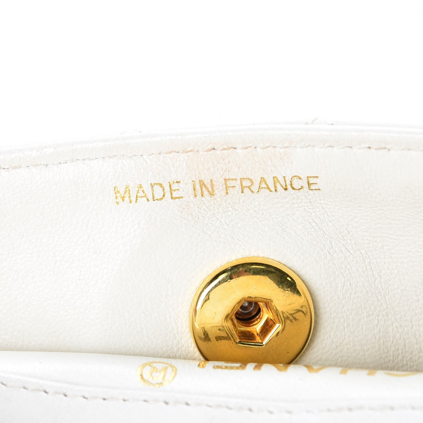 Lambskin Quilted Extra Mini Flap White