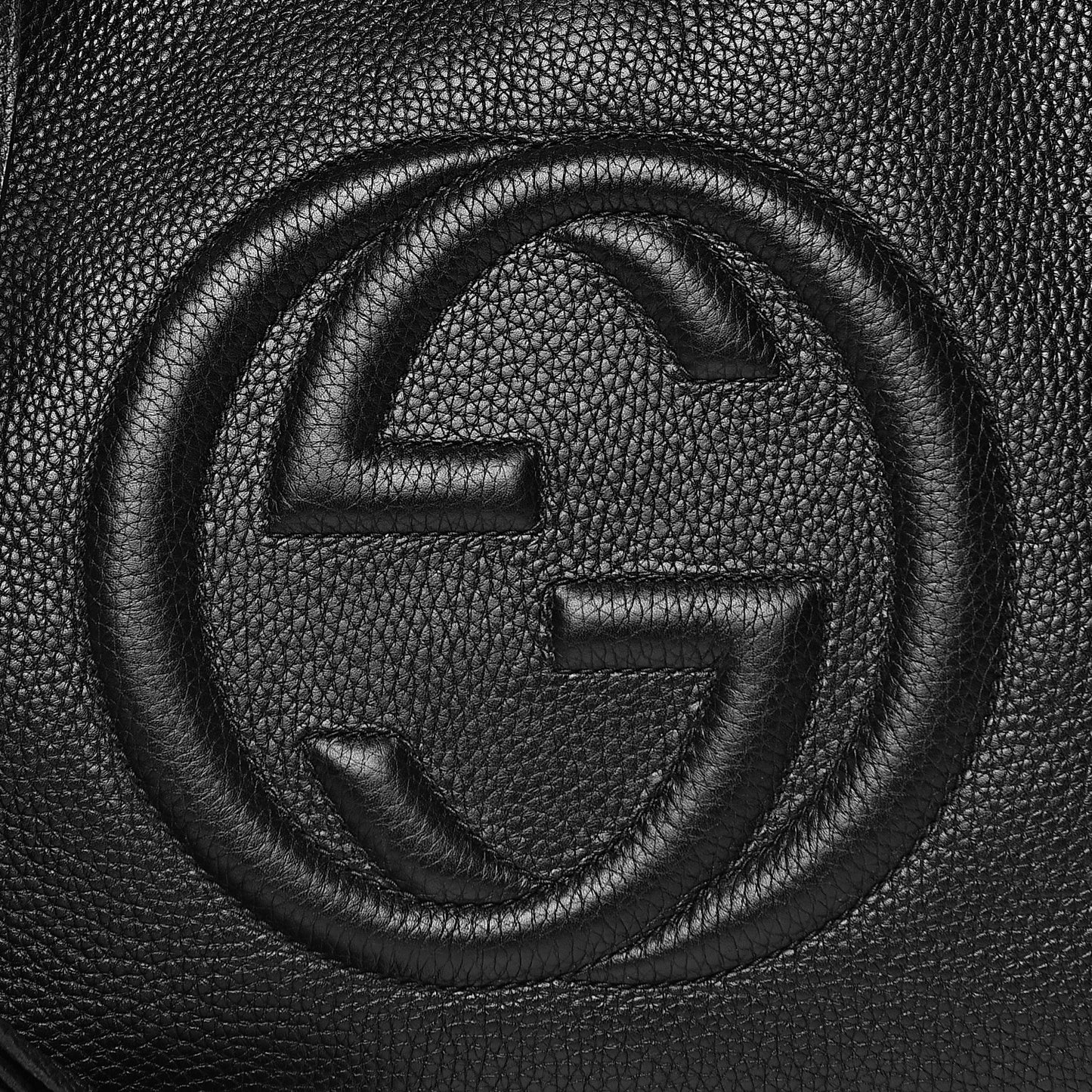 Pebbled Calfskin Medium Soho Chain Shoulder Bag Black