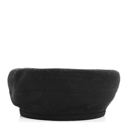 Hermes Cashmere Saint Honore Drap Beret 57 Black 1 of 8