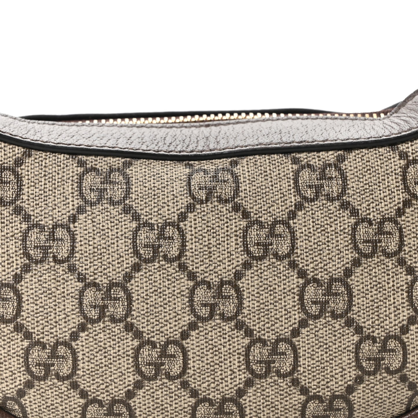 GG Supreme Monogram Textured Calfskin Web Mini Ophidia Half Moon Hobo Beige Ebony New Acero Beige Ebony New Acero