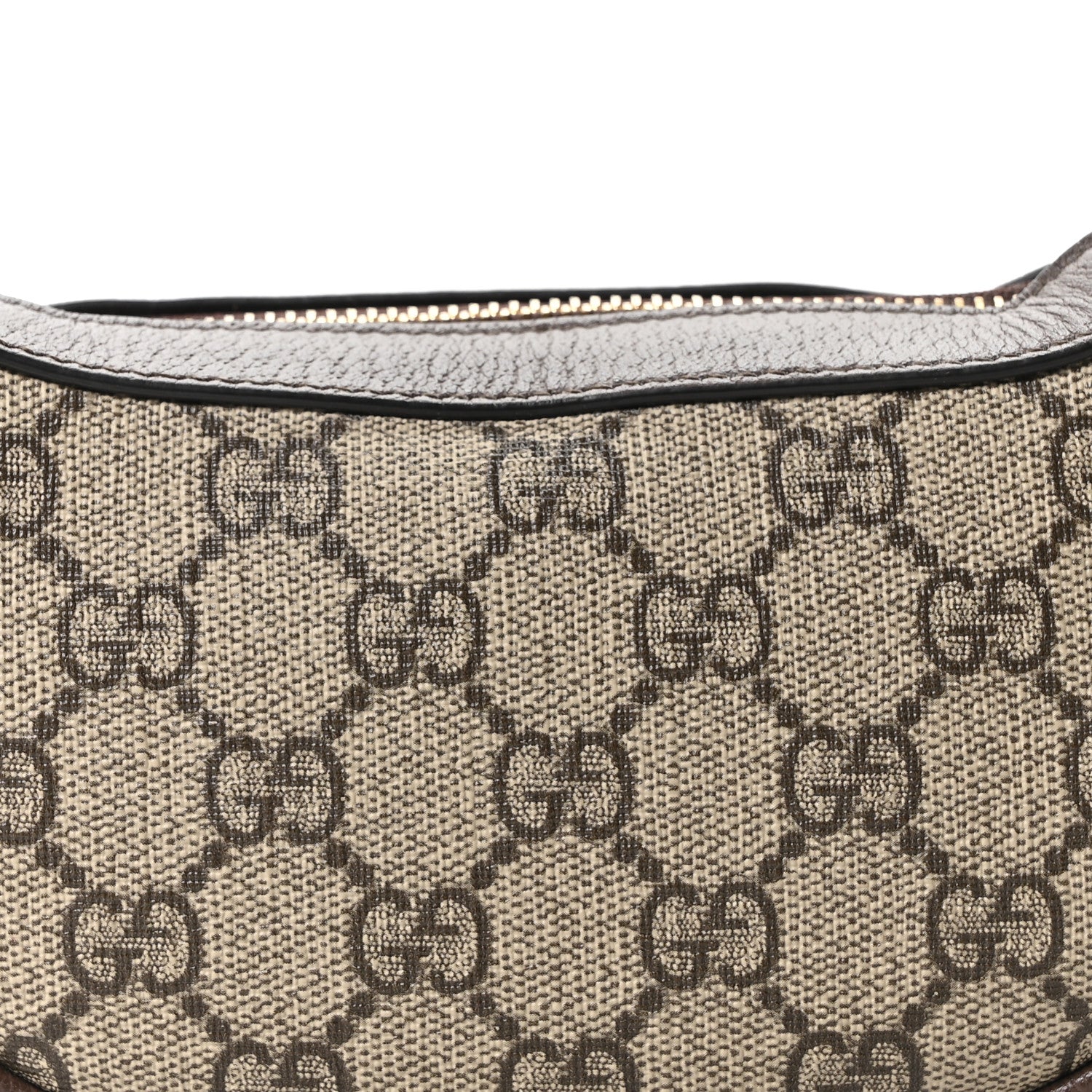 Gucci GG Supreme Monogram Textured Calfskin Web Mini Ophidia Half Moon Hobo Beige Ebony New Acero Beige Ebony New Acero 9 of 12