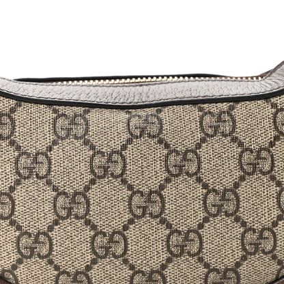 Gucci GG Supreme Monogram Textured Calfskin Web Mini Ophidia Half Moon Hobo Beige Ebony New Acero Beige Ebony New Acero 9 of 12