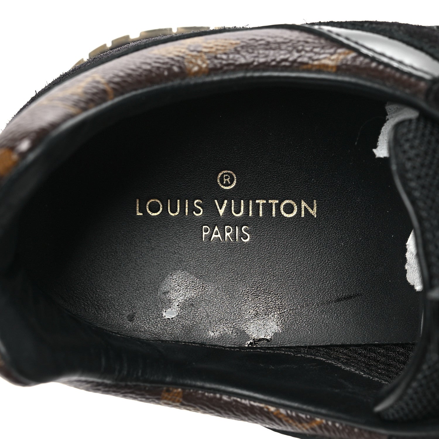 Louis Vuitton Suede Monogram Run Away Sneakers 38.5 Black 7 of 8