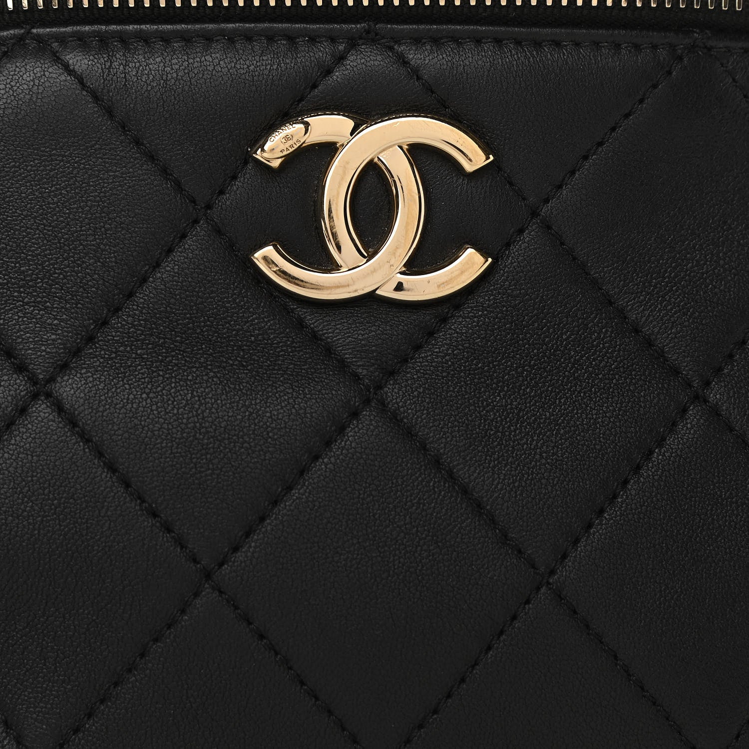 Chanel Lambskin Quilted Resin Bi-Color Waist Bag Fanny Pack Black 8 of 10