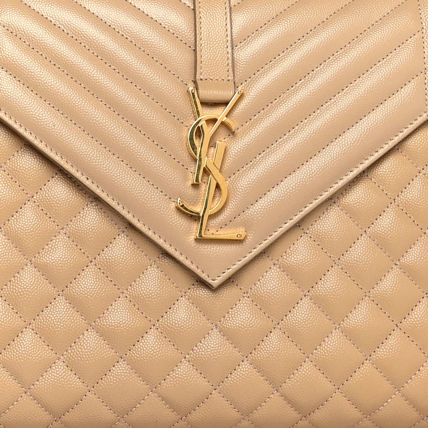 Grain De Poudre Mixed Matelasse Large Triquilt Monogram Satchel Nude Powder