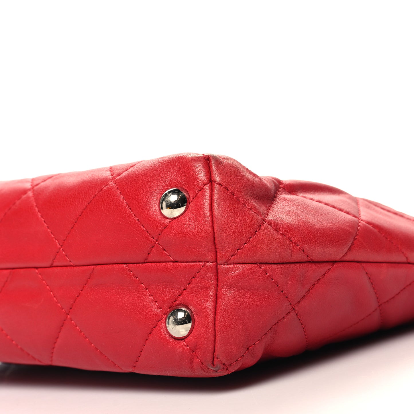 Calfskin Quilted In the Business North South Tote Red