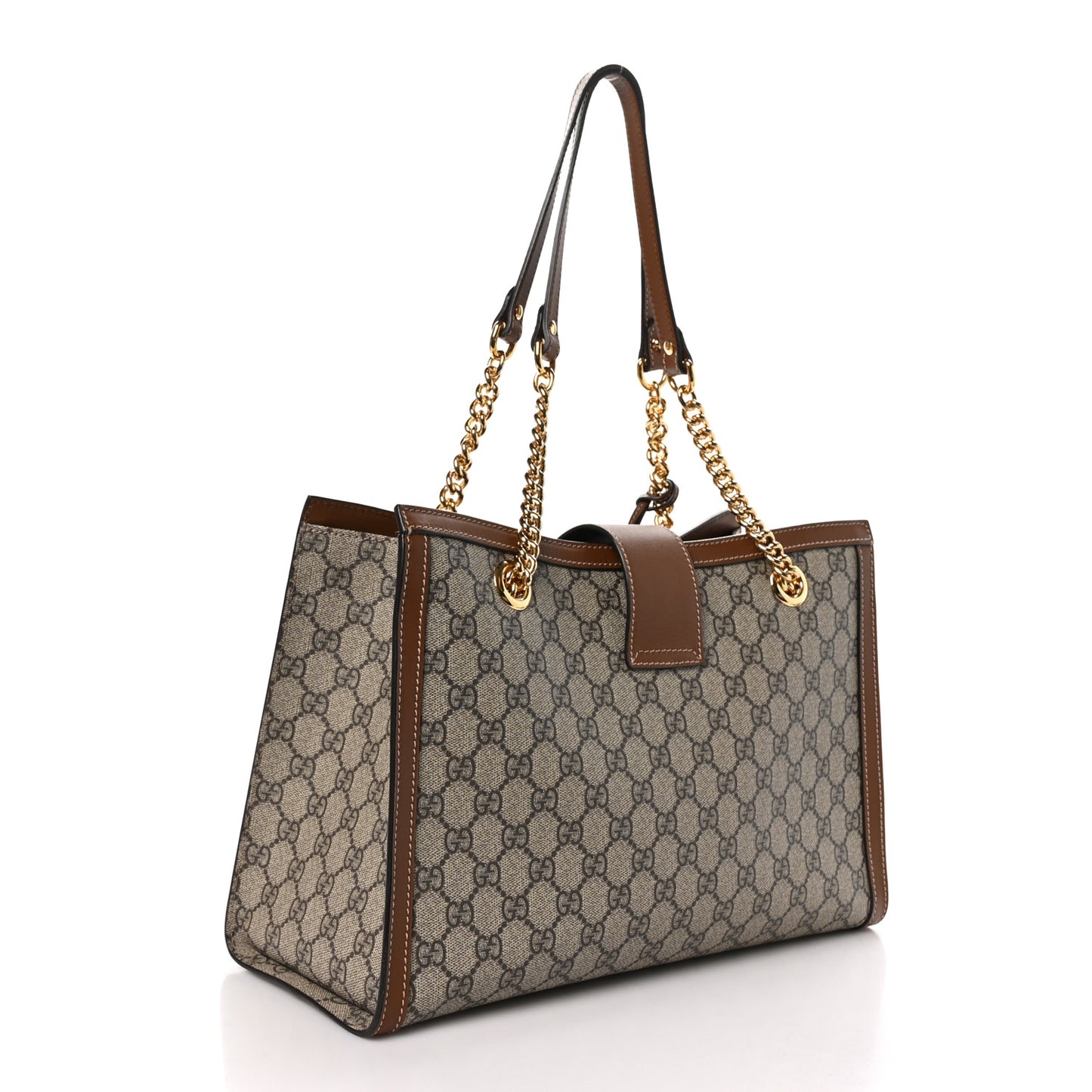 GG Supreme Monogram Medium Padlock Tote Beige Cuir