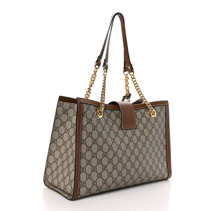 Gucci GG Supreme Monogram Medium Padlock Tote Beige Cuir 3 of 11