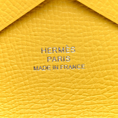 Hermes Epsom Calvi Duo Card Case Jaune De Naples 6 of 7