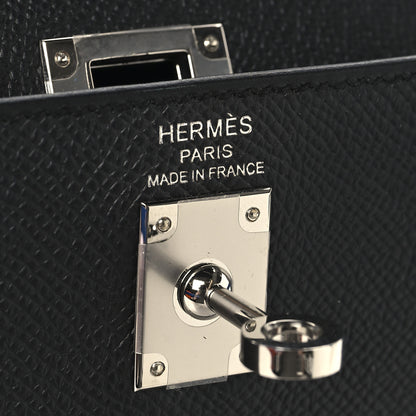Hermes Epsom Tri-Color Kelly Sellier 25  Black Ardoise Bleu Zanzibar 6 of 13