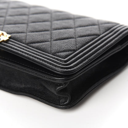 Chanel Caviar Quilted Boy Wallet On Chain WOC Black 10 of 13