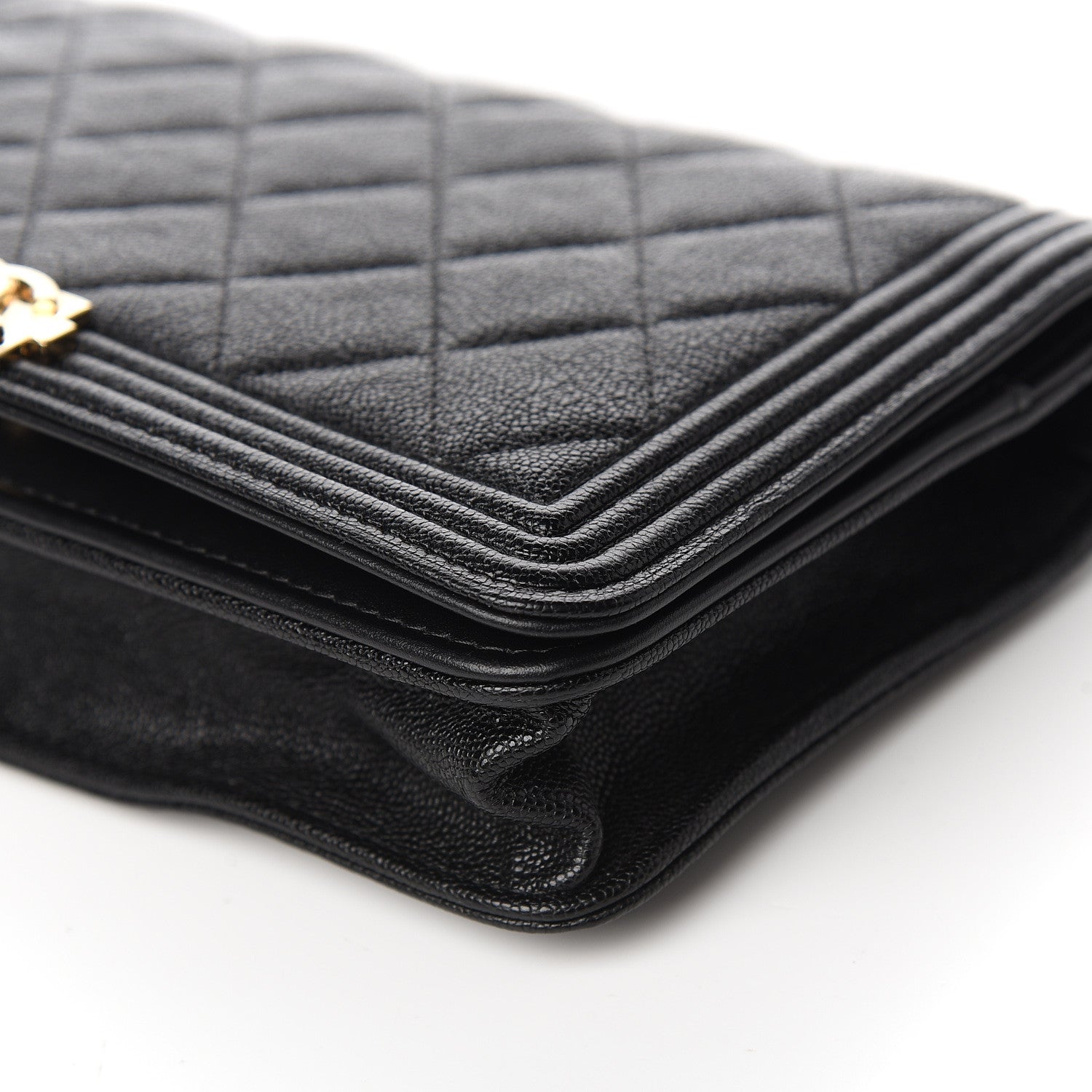 Chanel Caviar Quilted Boy Wallet On Chain WOC Black 10 of 13
