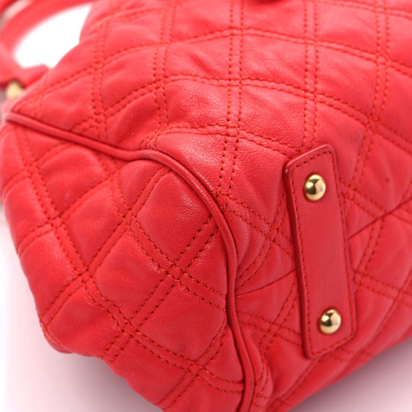 Calfskin Quilted Leather Stam Bag Red