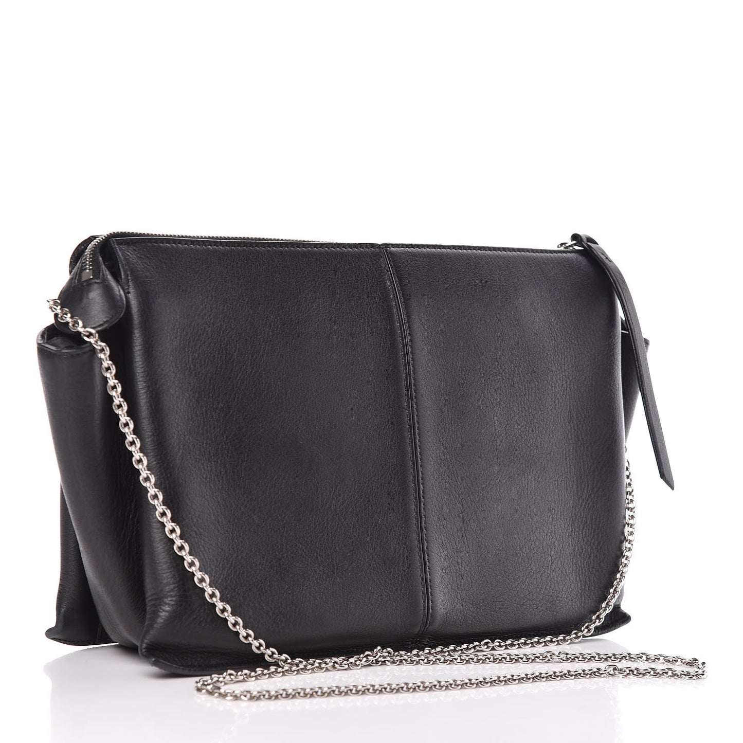 Supple Natural Calfskin Tri-Fold Clutch Black