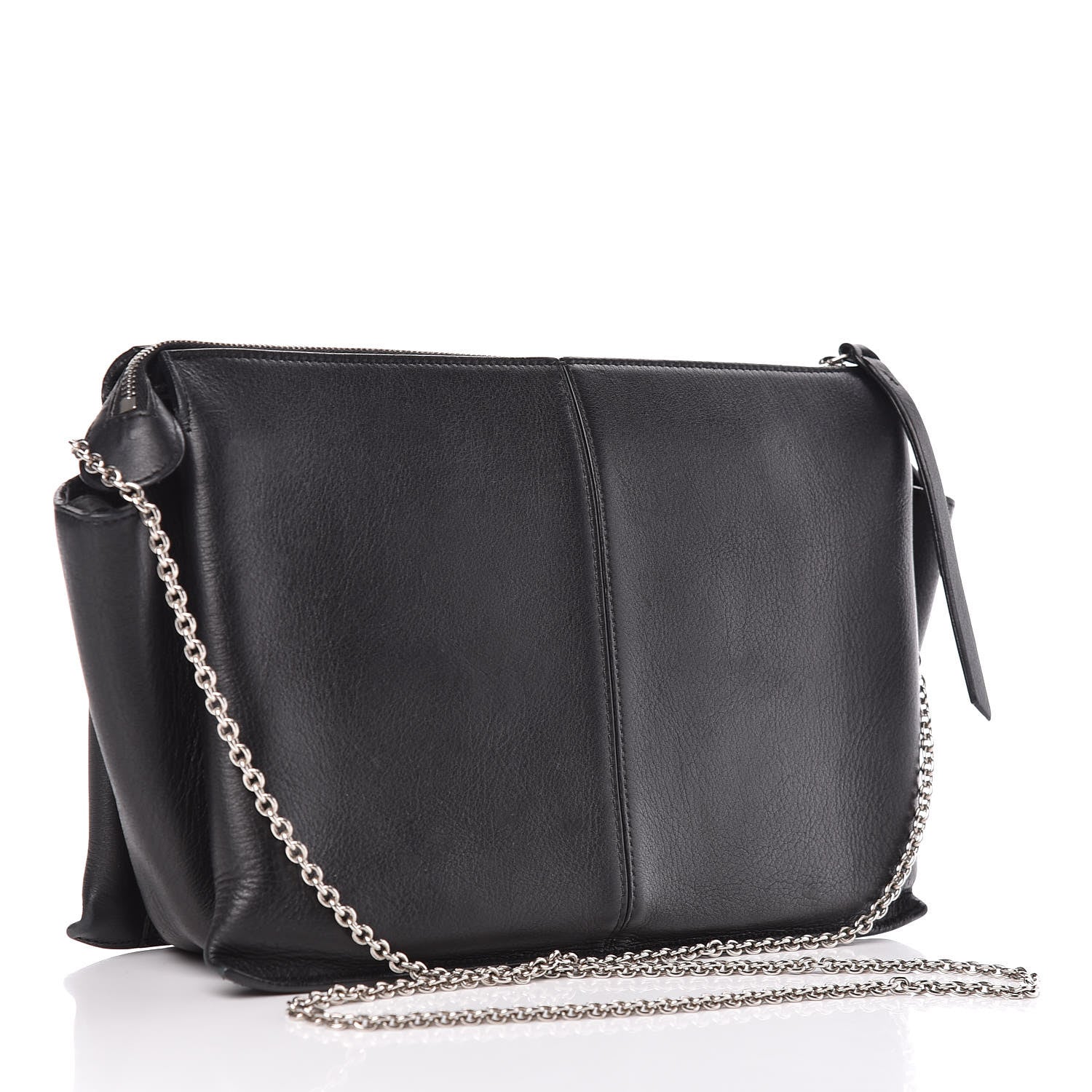 Celine Supple Natural Calfskin Tri-Fold Clutch Black 3 of 11