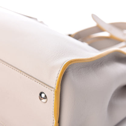 Fendi Vitello Seta Burro Medium Peekaboo Iconic Satchel Grigio Polvere Mattone 11 of 16