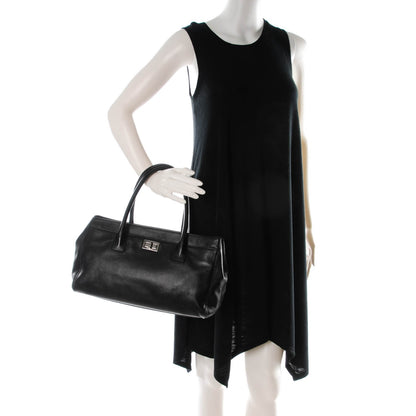 Chanel Calfskin Mademoiselle Lock Cerf Shopper Tote Black 2 of 8