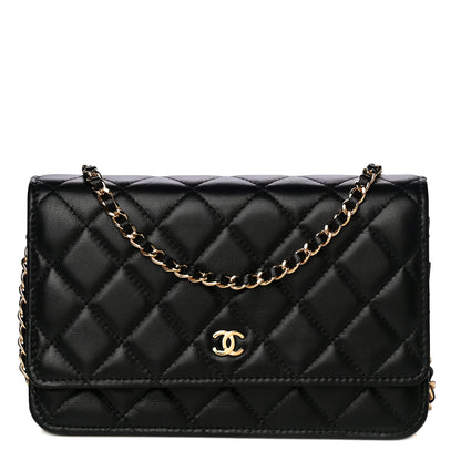 Chanel Lambskin Quilted Wallet On Chain WOC Black 1 of 9