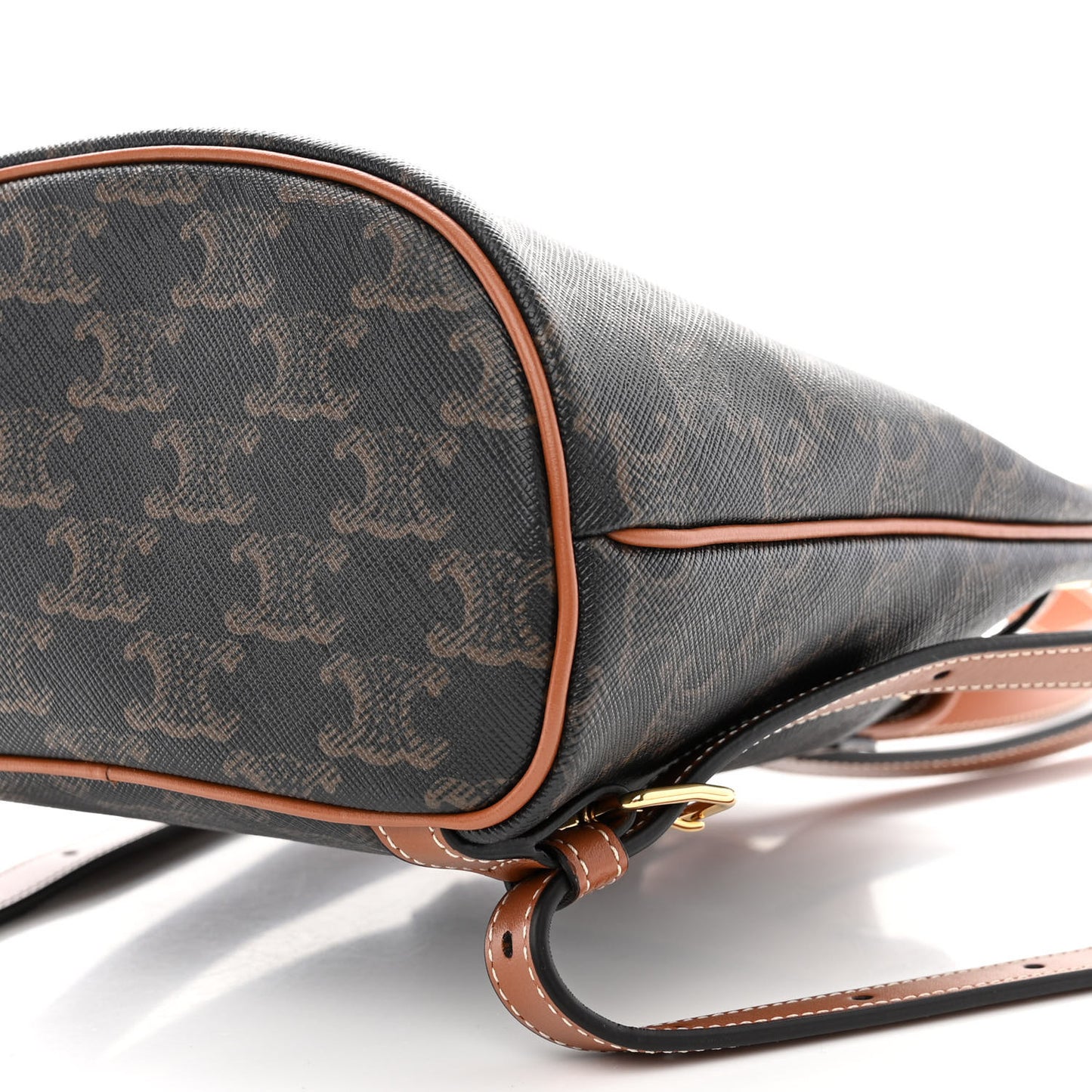 Triomphe Canvas Calfskin Mini Folco Backpack Tan
