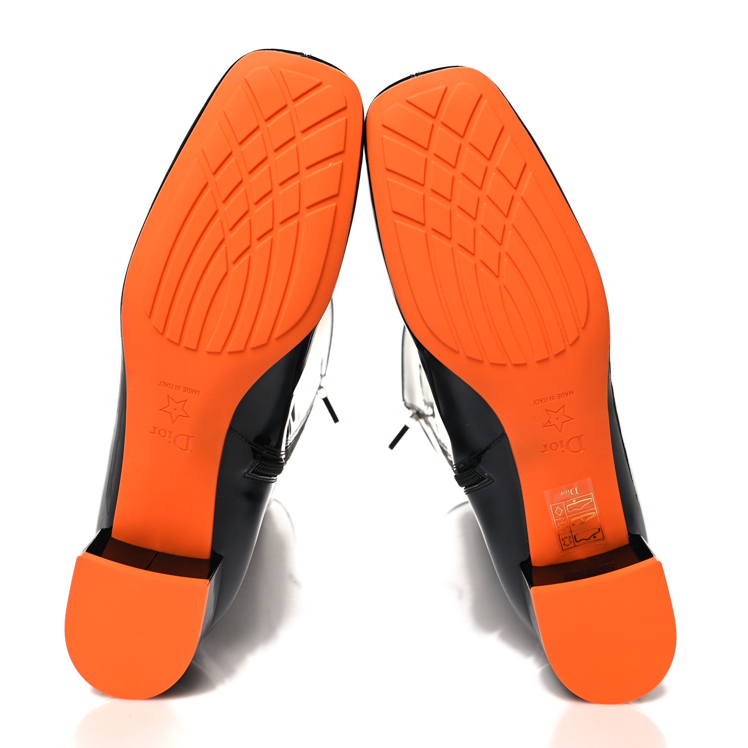 Christian Dior Patent Calfskin Dior Idole Boots 38.5 Black Orange 5 of 7