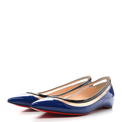 Christian Louboutin Patent PVC Paulina Flats 38 Neptune Black 3 of 7