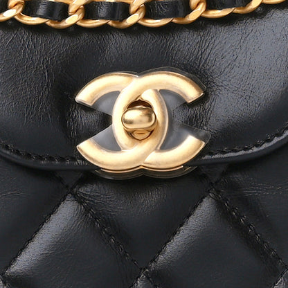 Chanel Shiny Aged Calfskin Quilted Nano Kelly Shopper Black 8 of 11