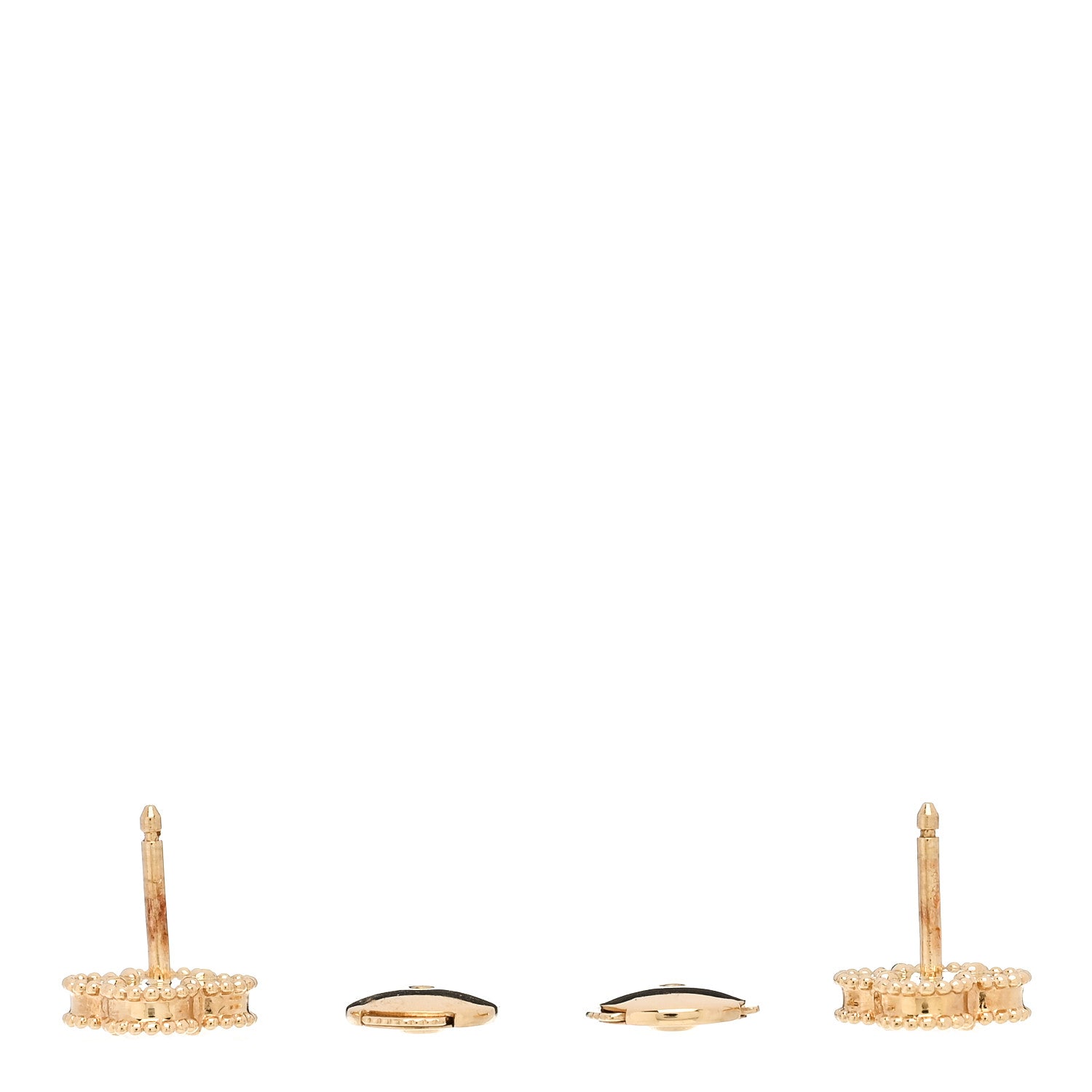 Van Cleef & Arpels 18K Yellow Gold Black Onyx Sweet Alhambra Earrings 3 of 5
