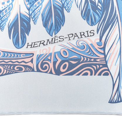 Hermes Silk Danse Pacifique Scarf 90 Bleu Ciel Vert Jaune Vif 2 of 6