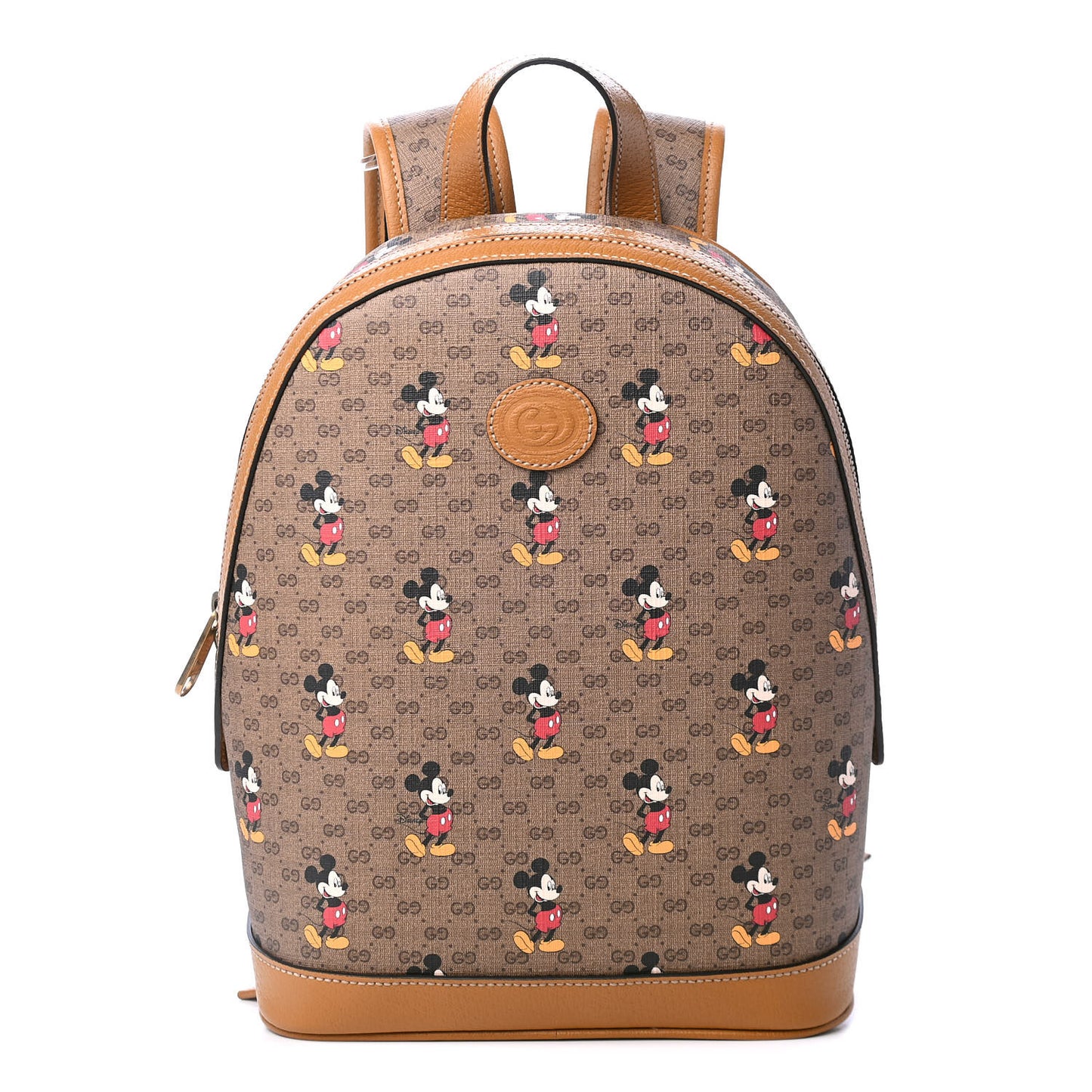 X DISNEY Mini Vintage GG Supreme Monogram Mickey Mouse Small Dome Backpack Beige Vintage Sun Oil