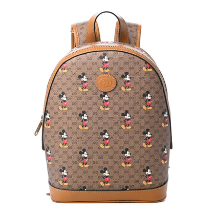 Gucci X DISNEY Mini Vintage GG Supreme Monogram Mickey Mouse Small Dome Backpack Beige Vintage Sun Oil 1 of 4