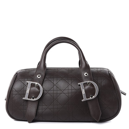 Christian Dior Calfskin Cannage Handbag Dark Brown 1 of 12