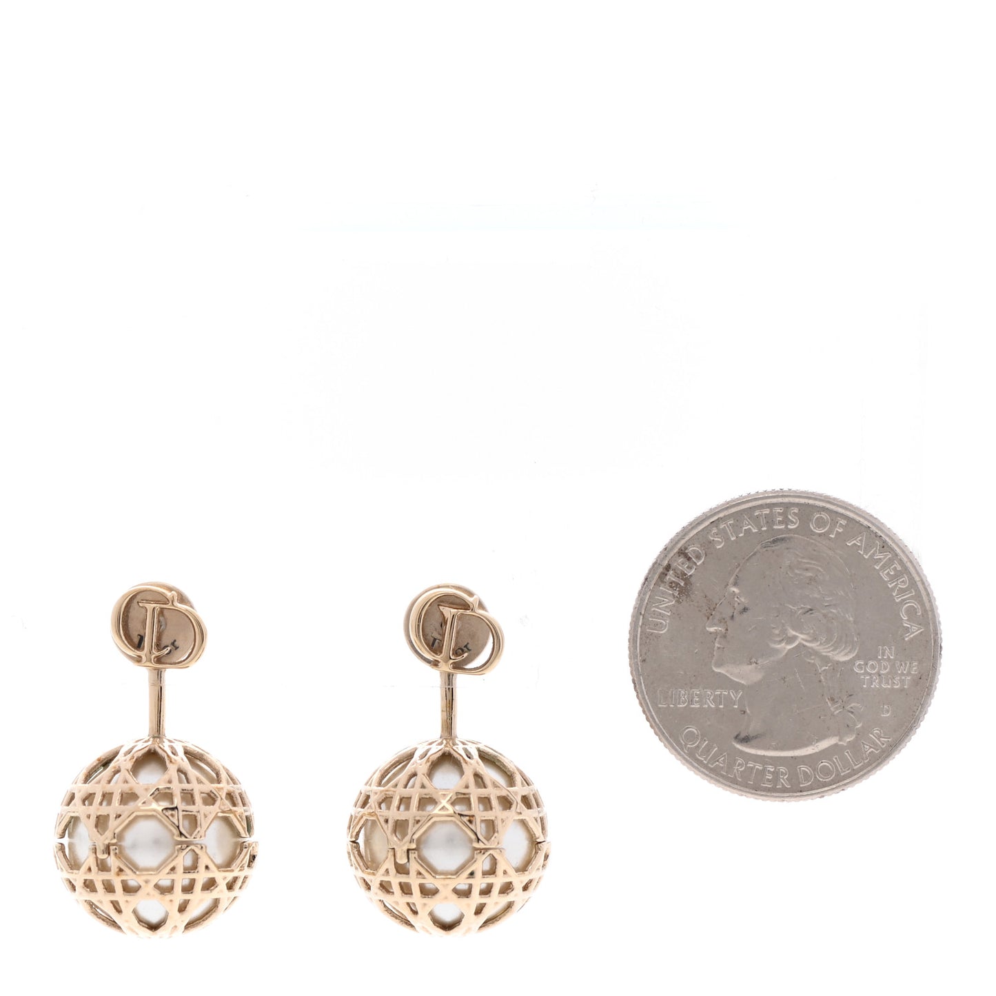 Pearl Secret Cannage Mise En Dior Tribales Earrings Gold