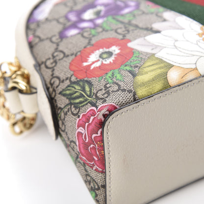 Gucci GG Supreme Monogram Flora Web GG Small Ophidia Dome Shoulder Bag White 9 of 14
