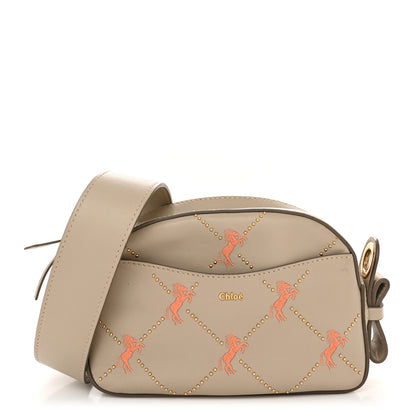 Chloe Smooth Calfskin Little Horses Embroidered Shoulder Bag Pastel Grey 1 of 13
