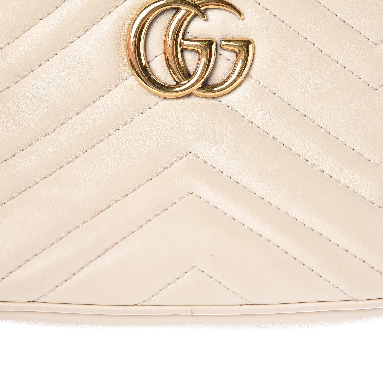 Gucci Calfskin Matelasse Mini GG Marmont Chain Shoulder Bag White 15 of 15