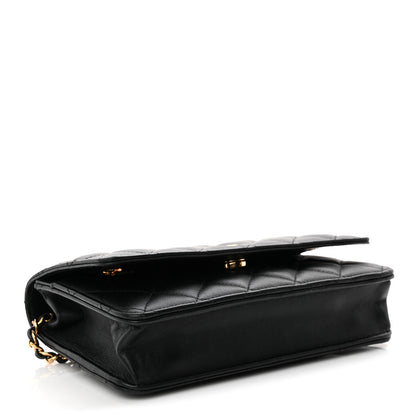 Chanel Lambskin Quilted Wallet On Chain WOC Black 8 of 23