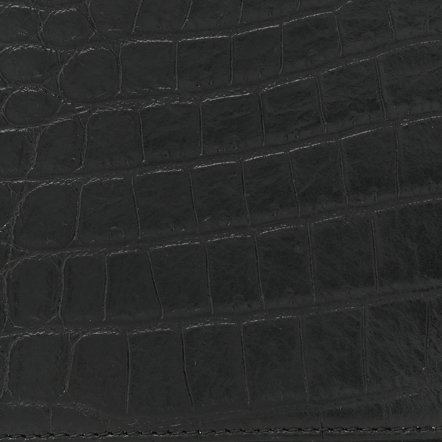 Calfskin Crocodile Embossed Medium Classic Monogram Kate Tassel Satchel Black