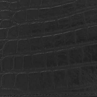 Saint Laurent Calfskin Crocodile Embossed Medium Classic Monogram Kate Tassel Satchel Black 8 of 17