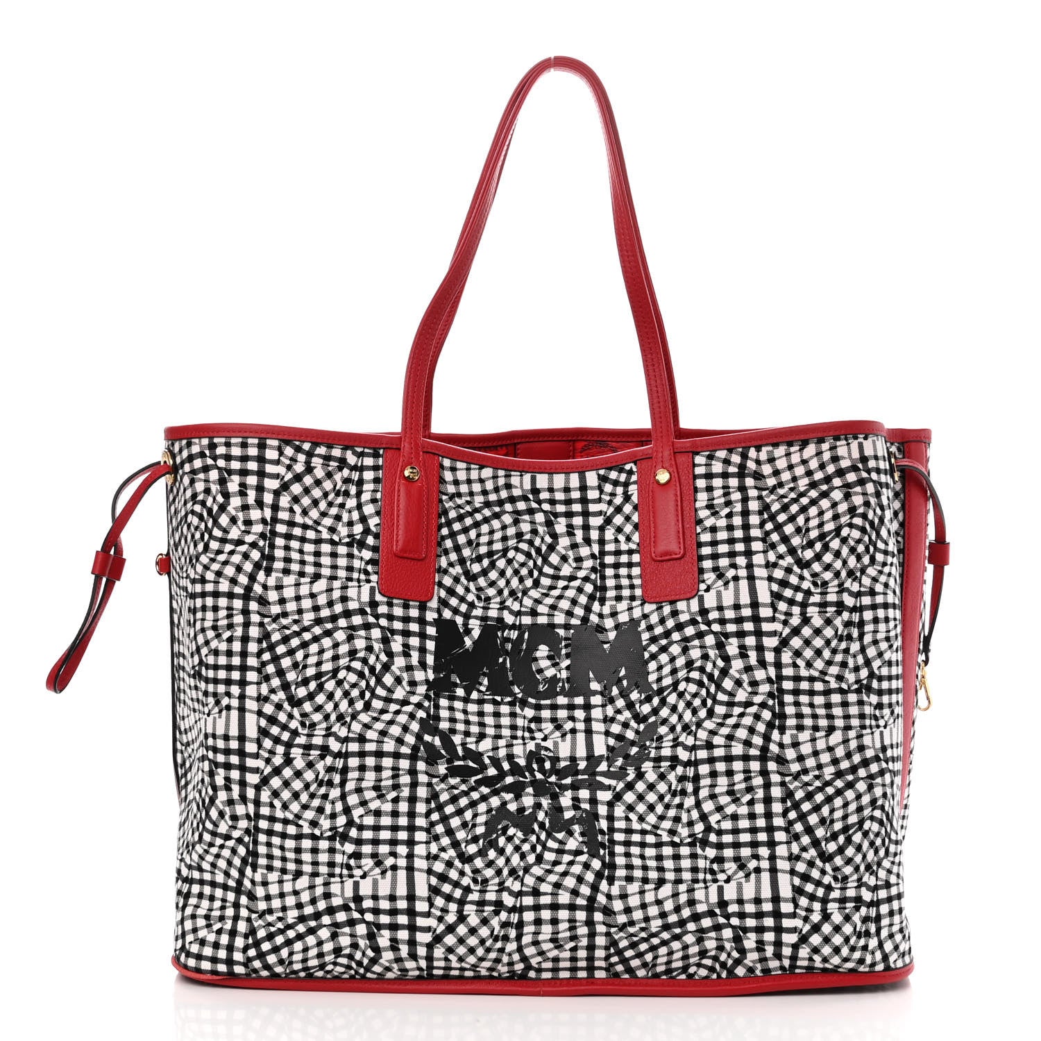 MCM Visetos Large Liz Reversible Shopper Tote Ruby Red 3 of 15