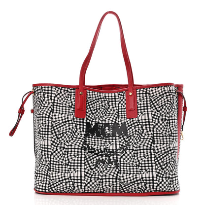 MCM Visetos Large Liz Reversible Shopper Tote Ruby Red 3 of 15