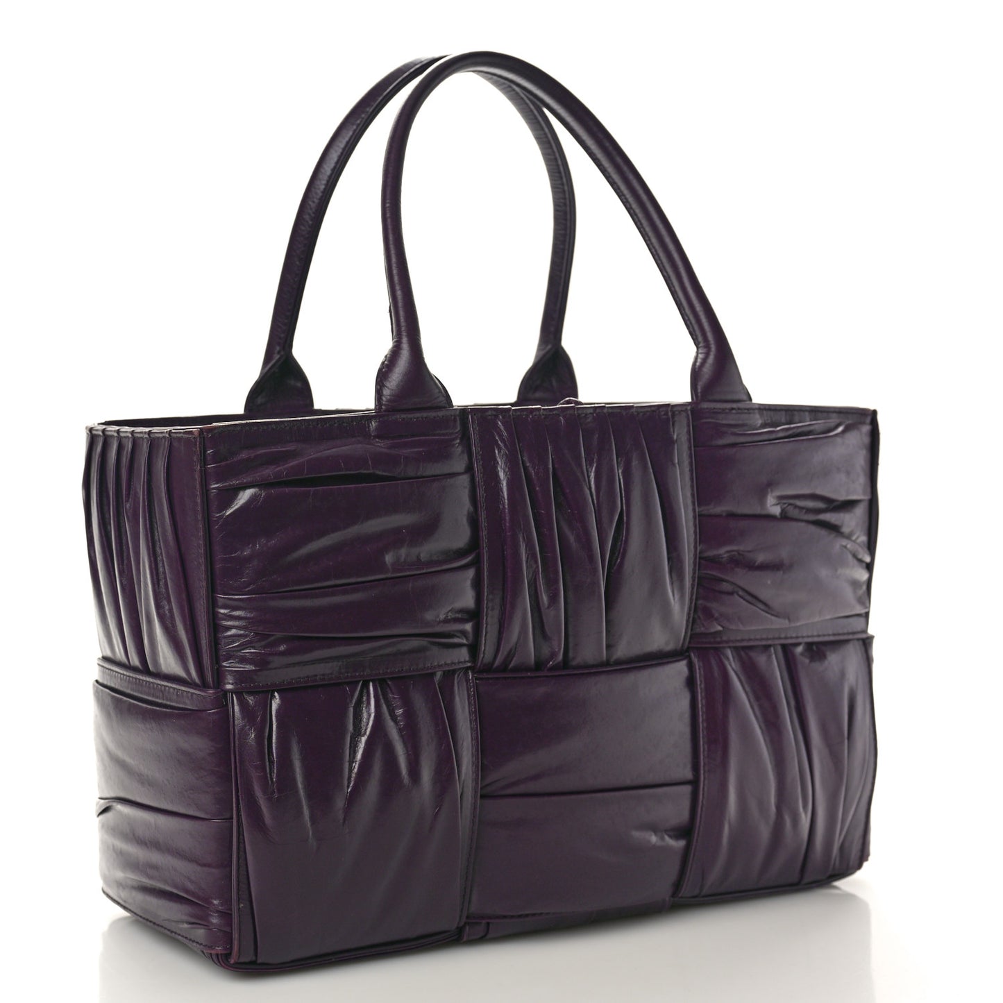 Foulard Intrecciato Pleated Medium Arco Tote Dark Mystic