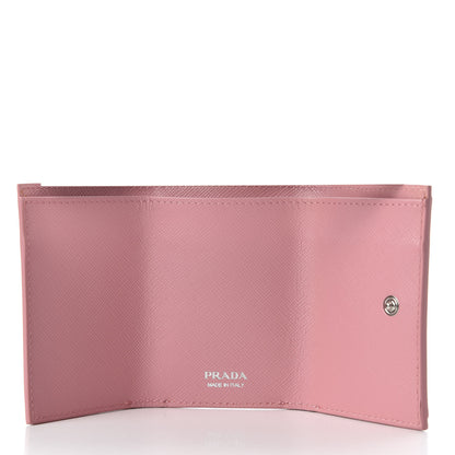 Prada Saffiano Small Swallow Tri-Fold Wallet Petalo 5 of 7