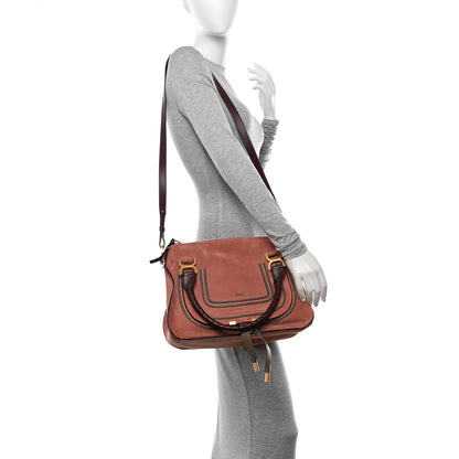 Chloe Suede Calfskin Braided Medium Marcie Double Carry Canyon Rose 3 of 12